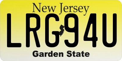 NJ license plate LRG94U