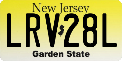 NJ license plate LRV28L