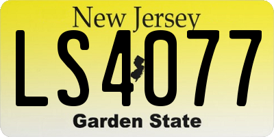 NJ license plate LS4077