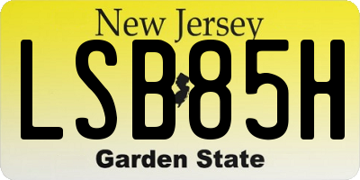 NJ license plate LSB85H