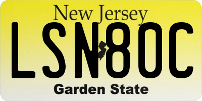 NJ license plate LSN80C