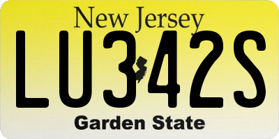 NJ license plate LU342S