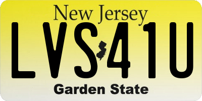 NJ license plate LVS41U