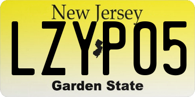 NJ license plate LZYP05