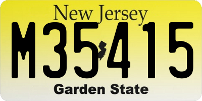 NJ license plate M35415