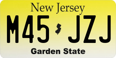 NJ license plate M45JZJ