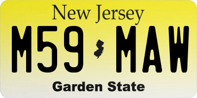 NJ license plate M59MAW