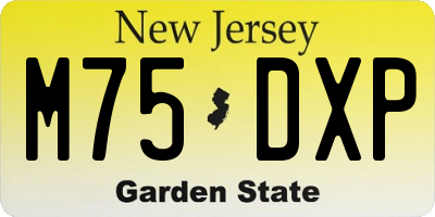 NJ license plate M75DXP