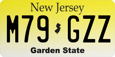 NJ license plate M79GZZ