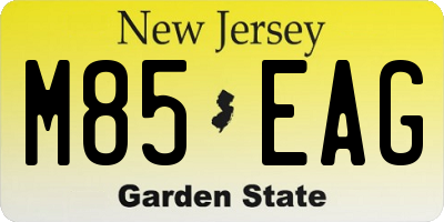 NJ license plate M85EAG