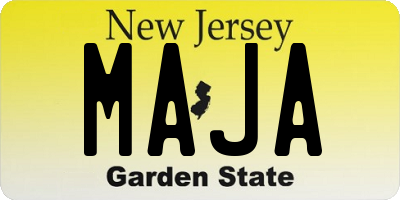 NJ license plate MAJA