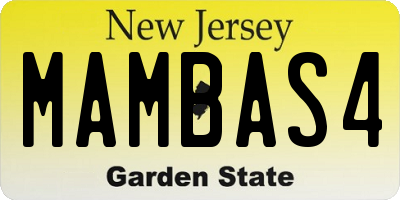 NJ license plate MAMBAS4