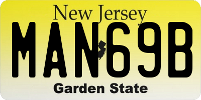 NJ license plate MAN69B