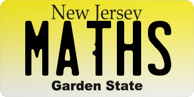 NJ license plate MATHS