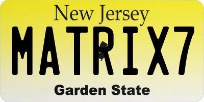 NJ license plate MATRIX7