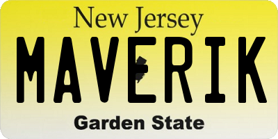 NJ license plate MAVERIK