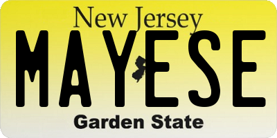 NJ license plate MAYESE