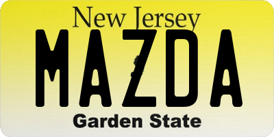 NJ license plate MAZDA