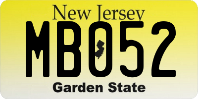 NJ license plate MB052