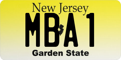 NJ license plate MBA1