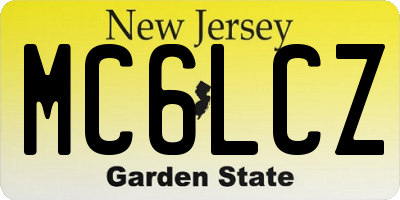 NJ license plate MC6LCZ