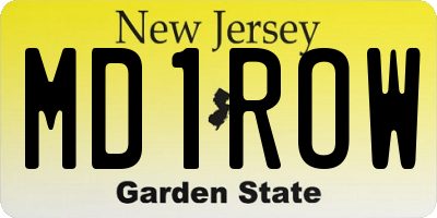 NJ license plate MD1ROW