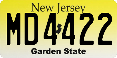 NJ license plate MD4422