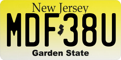 NJ license plate MDF38U