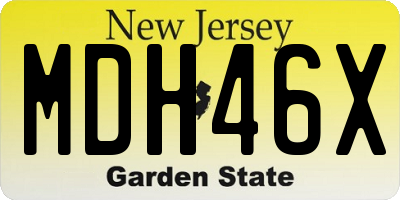 NJ license plate MDH46X