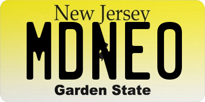 NJ license plate MDNE0