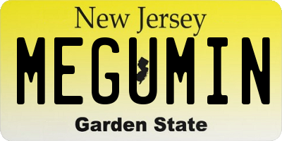 NJ license plate MEGUMIN