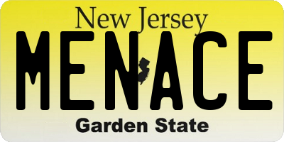 NJ license plate MENACE