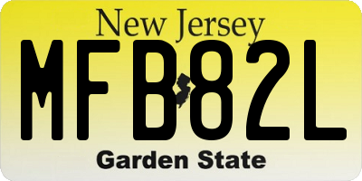 NJ license plate MFB82L