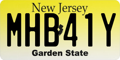 NJ license plate MHB41Y
