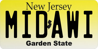 NJ license plate MIDAWI