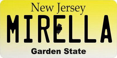 NJ license plate MIRELLA