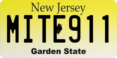 NJ license plate MITE911