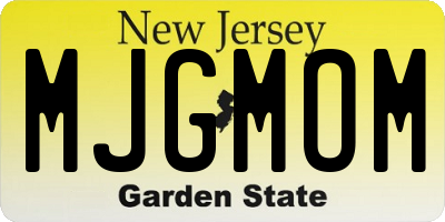 NJ license plate MJGMOM