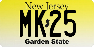 NJ license plate MK25
