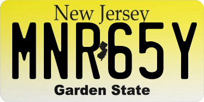 NJ license plate MNR65Y