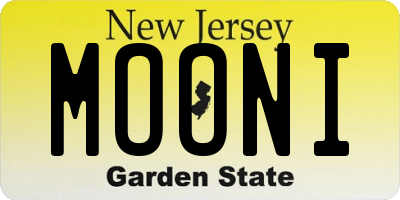 NJ license plate MOONI