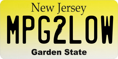 NJ license plate MPG2LOW