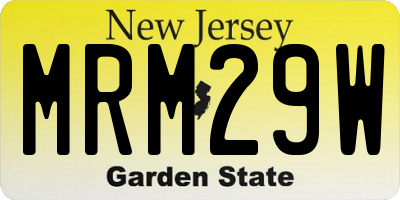 NJ license plate MRM29W