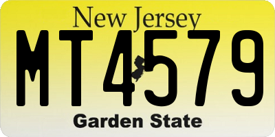 NJ license plate MT4579