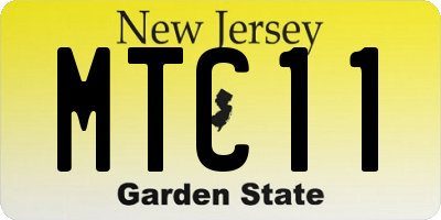 NJ license plate MTC11