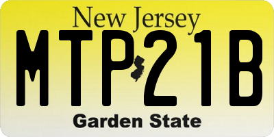 NJ license plate MTP21B