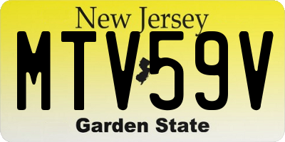 NJ license plate MTV59V