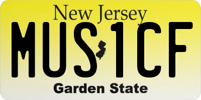 NJ license plate MUS1CF