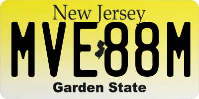 NJ license plate MVE88M