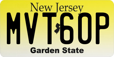 NJ license plate MVT60P